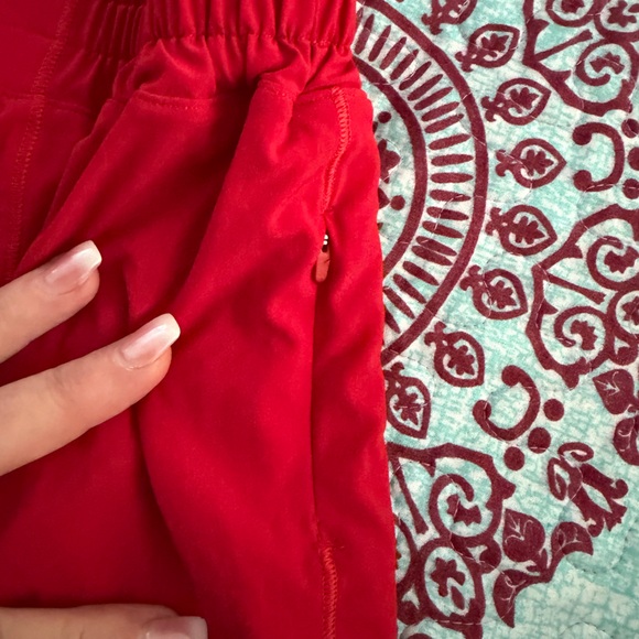 lululemon athletica “Hotty Hot” Dark Red 4” shorts - Picture 4 of 5